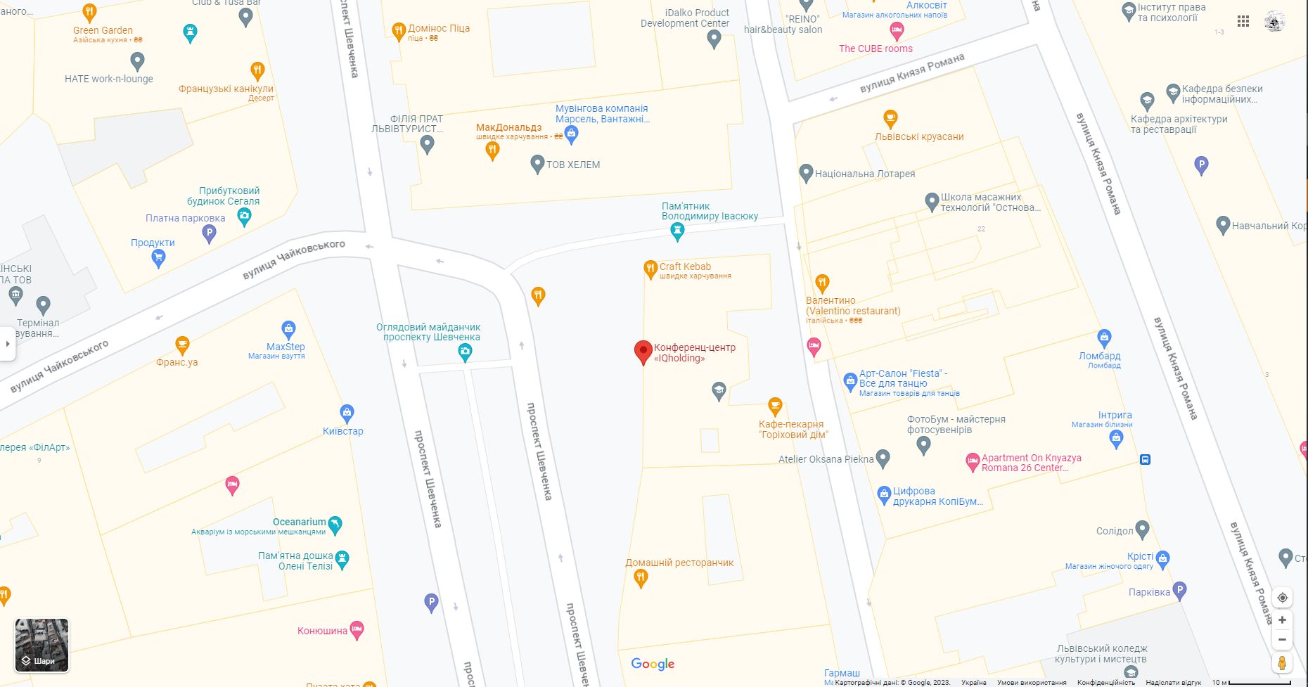 Map Lviv Shevchenka 9